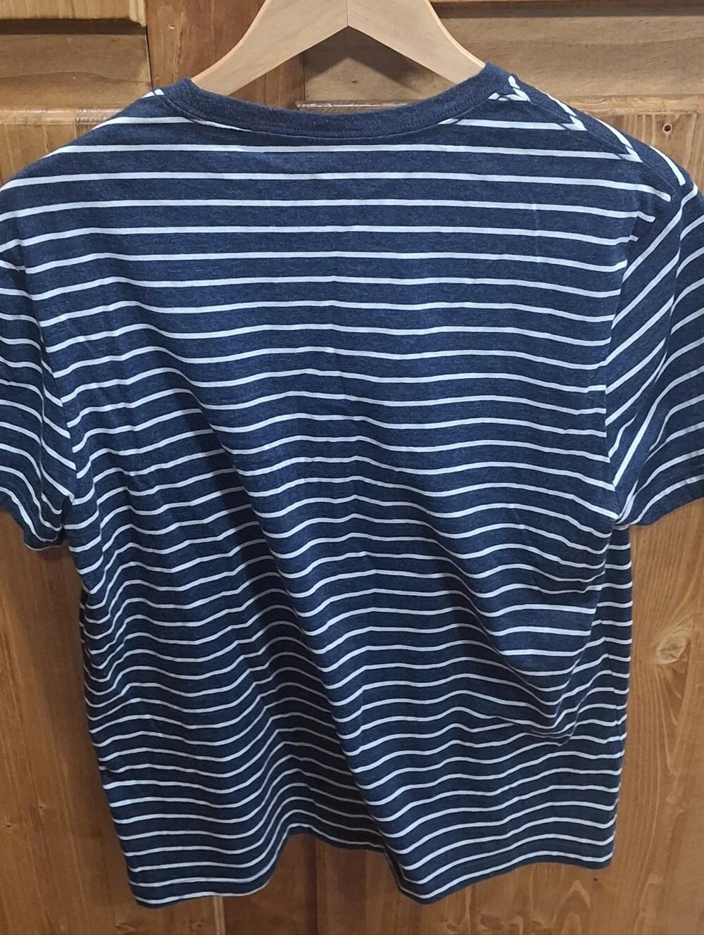 J. Crew Navy and White Striped Pocket Tee Mens Size Large